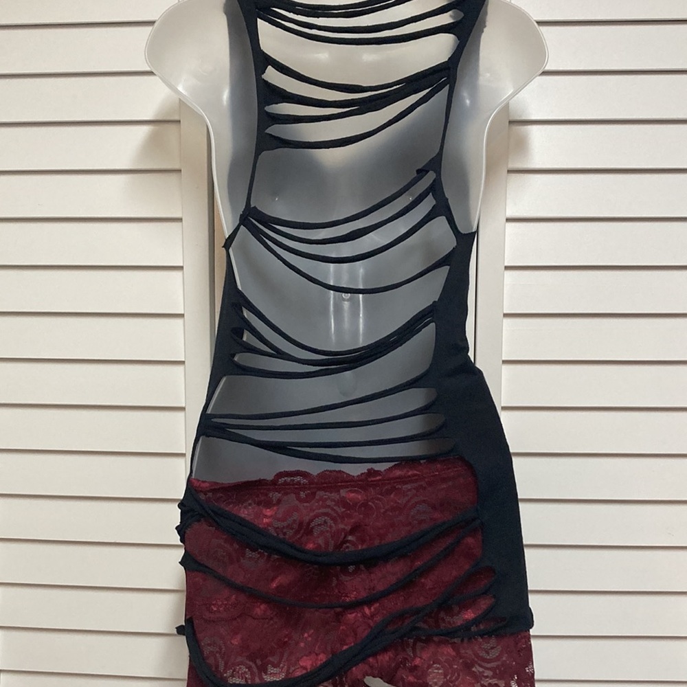 Open-Back Deconstructed Black Cotton Knit Top - Small